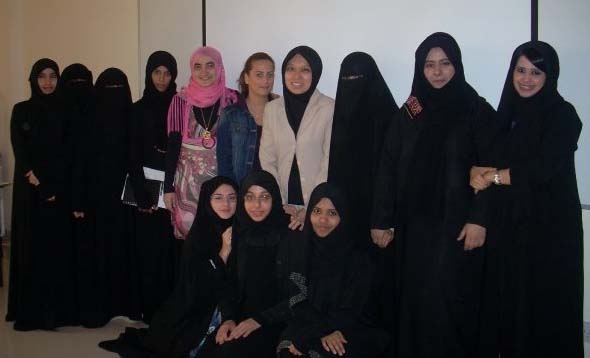 Dr Intan with her students at ADU