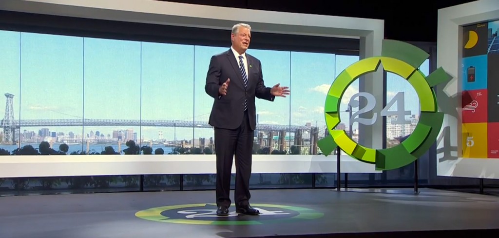 Al Gore launching the new 24 hours of reality program. Image from: http://climaterealityproject.org/24-hours-reality