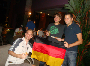 Our German hosts for the night - (Left to right) Justus, Florian, and Simon