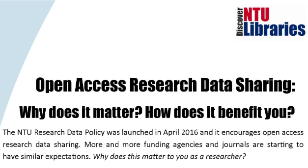 Open Access Research Data Sharing: Why does it matter? How does it benefit you?