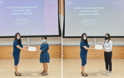 Recipients of WiEST Development Grant 2022 – Alice & Chui Fann from NTU SBS
