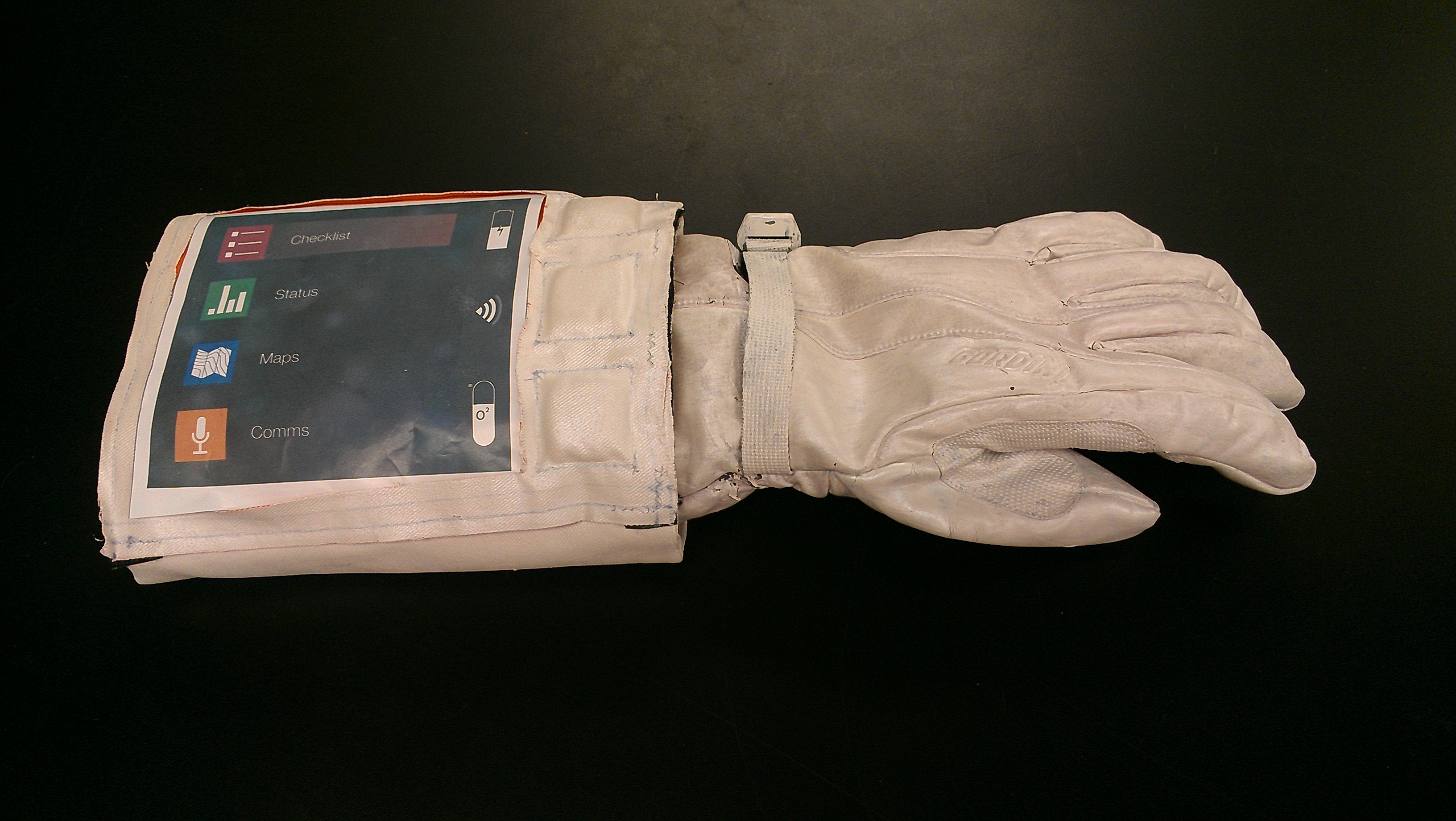 Tom Martin - Prototype cuff checklist with soft fabric switches for space suit (2014)
